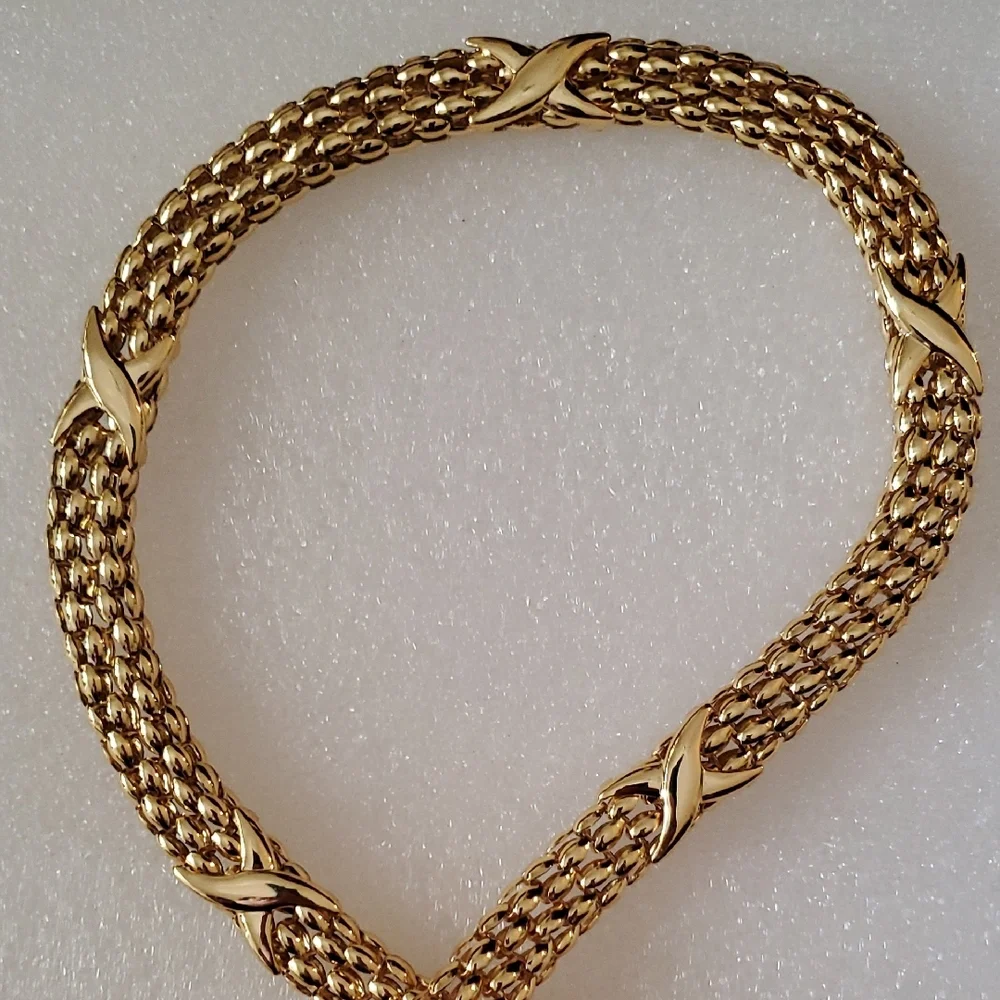🤩Elegant Gold And Silver With X Decoration Chain Belt Total Length 38
